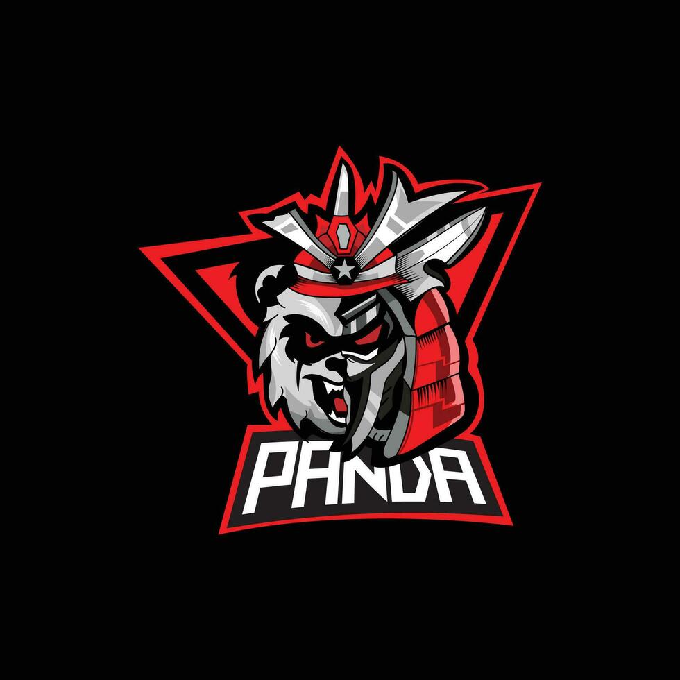 vermelho panda esport logotipo vetor