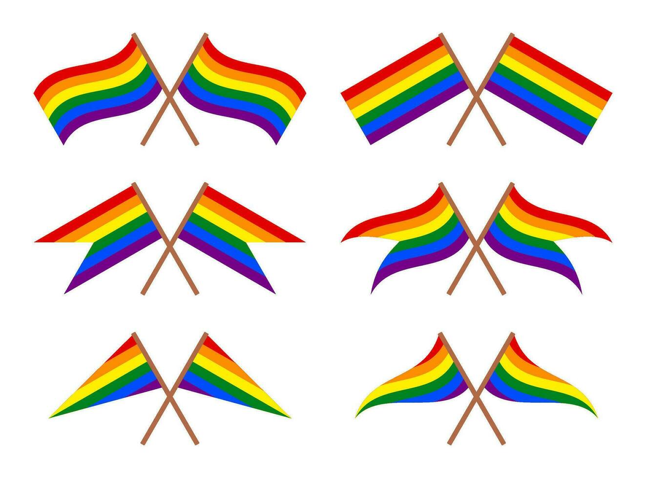 orgulho lgbt elemento grampo arte colorida arco Iris lgbtq orgulho celebração ícone bandeira vetor