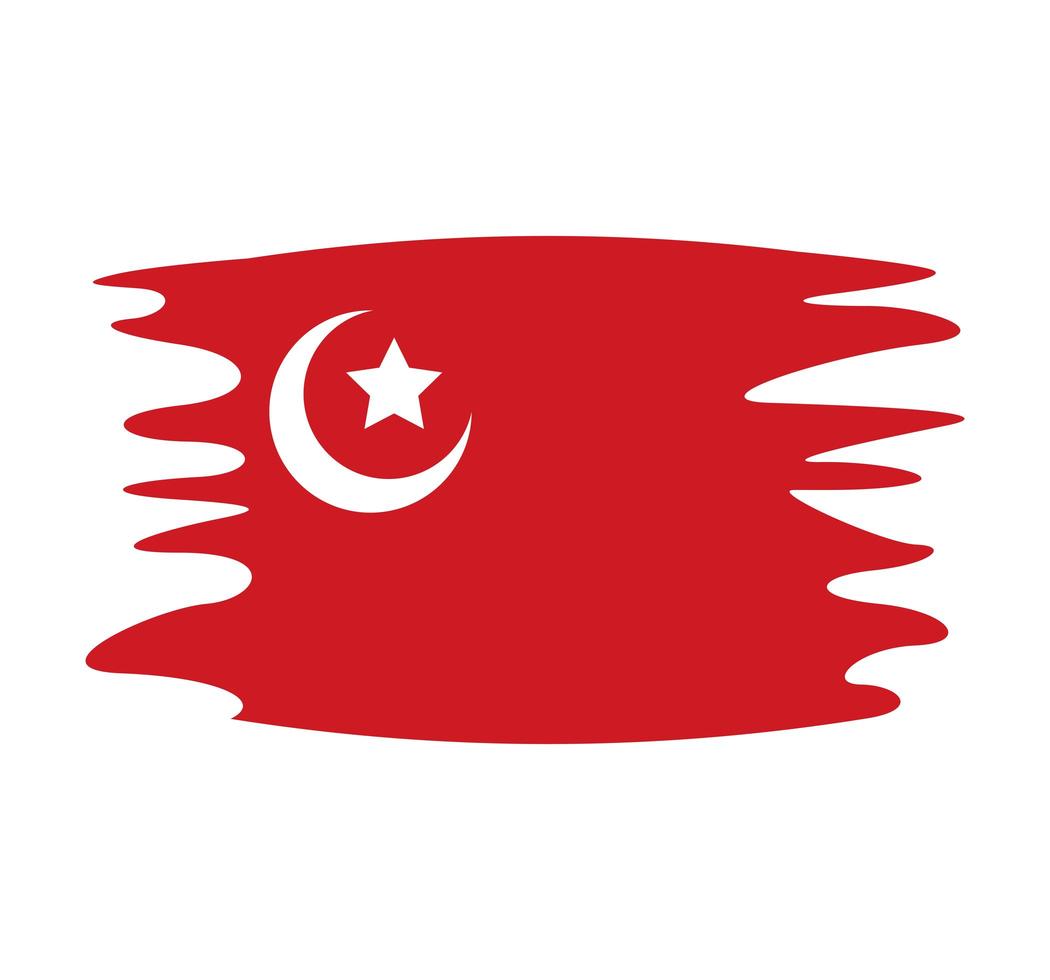 ícone pintado patriótico do país com bandeira da Turquia vetor