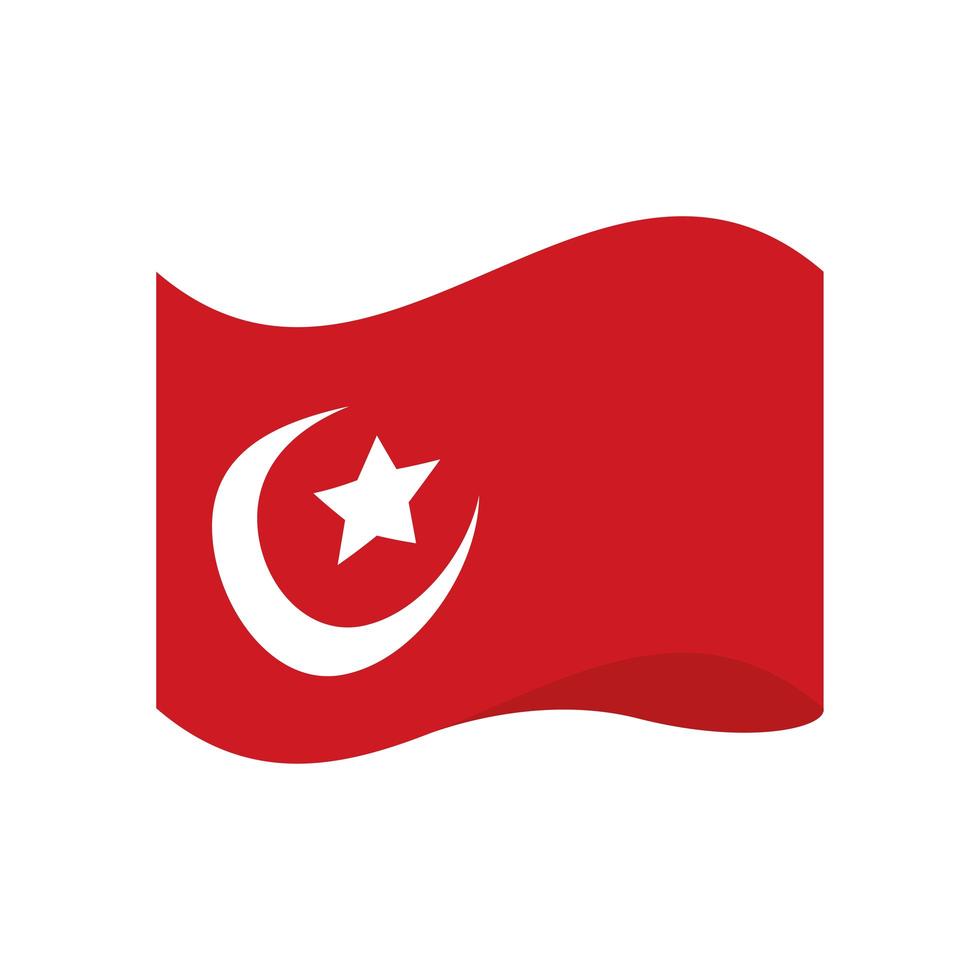 ícone patriótico do país com bandeira da Turquia vetor