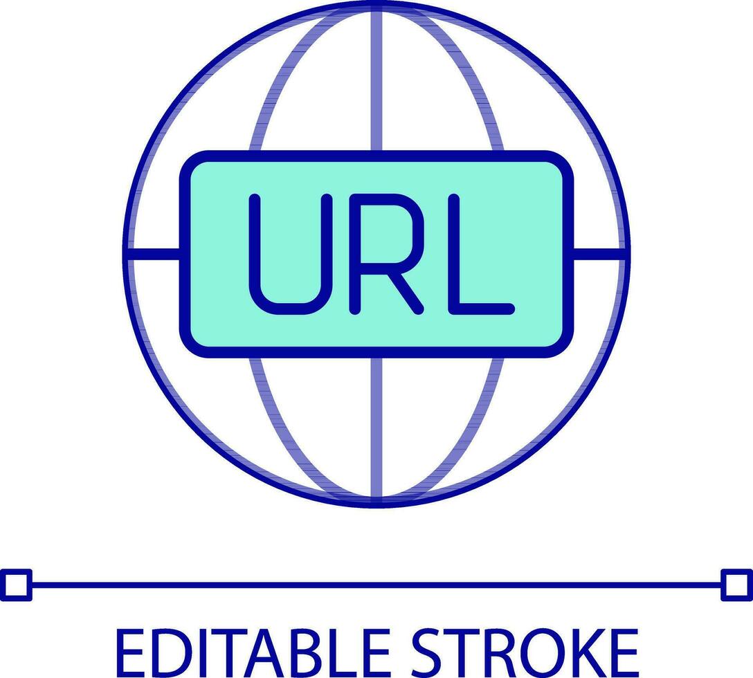 local na rede Internet url rgb cor ícone. mundo Largo rede. único identificador. rede endereço. detectar localização do recurso. isolado vetor ilustração. simples preenchidas linha desenho. editável acidente vascular encefálico