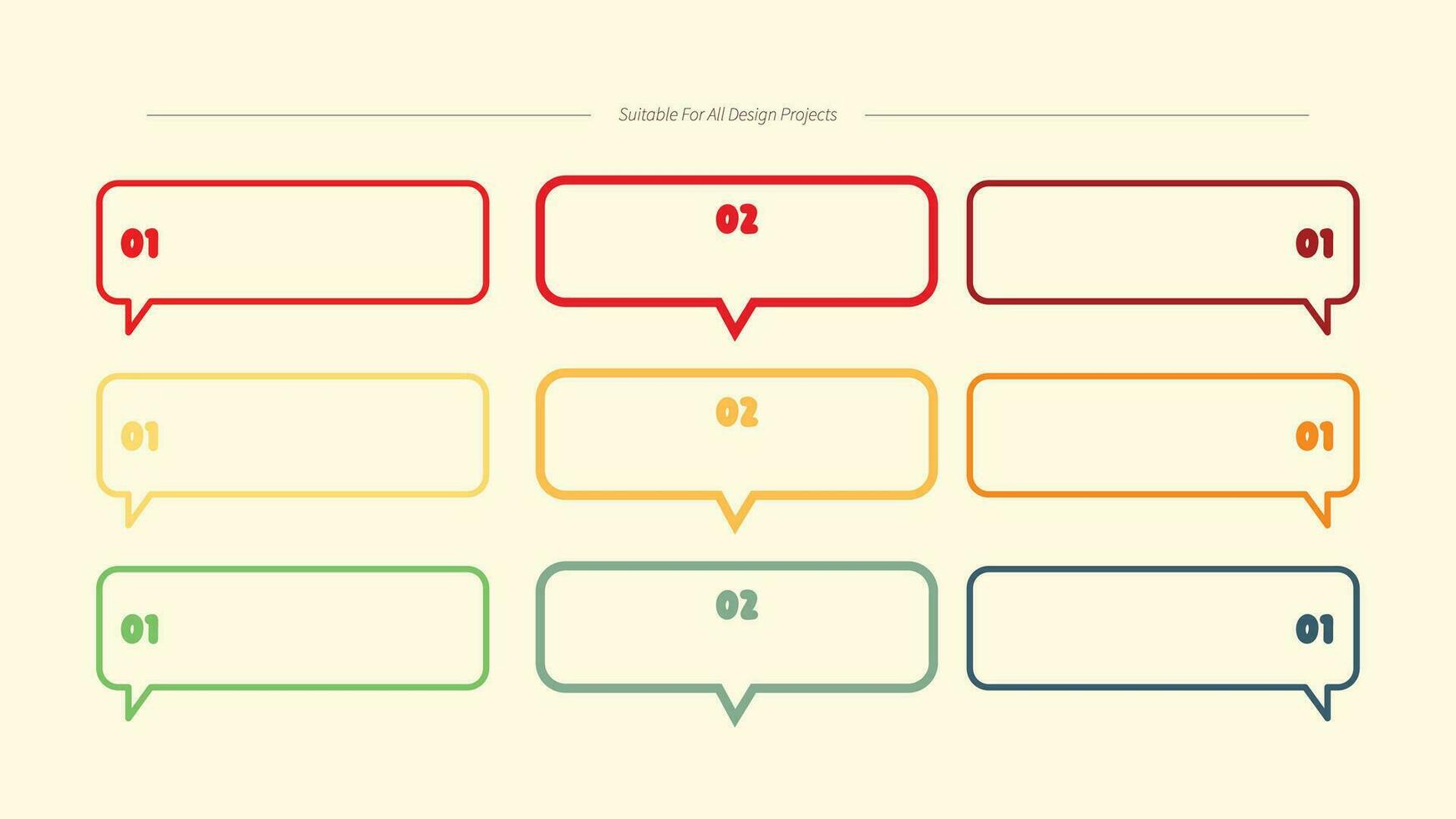 bate-papo bolha estilo número definir. esboço cor marcadores para infográfico Projeto elementos conjunto vetor