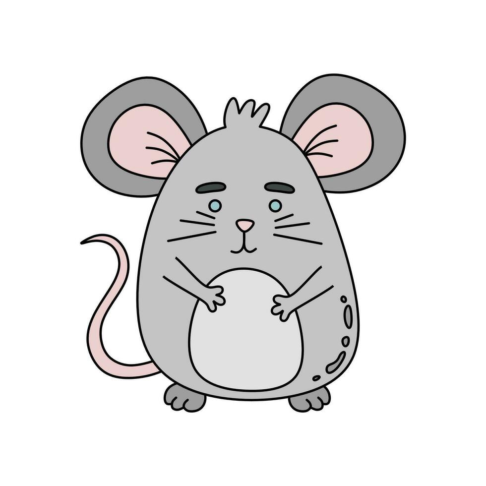 rato rabisco vetor cor ilustração isolado em uma branco fundo