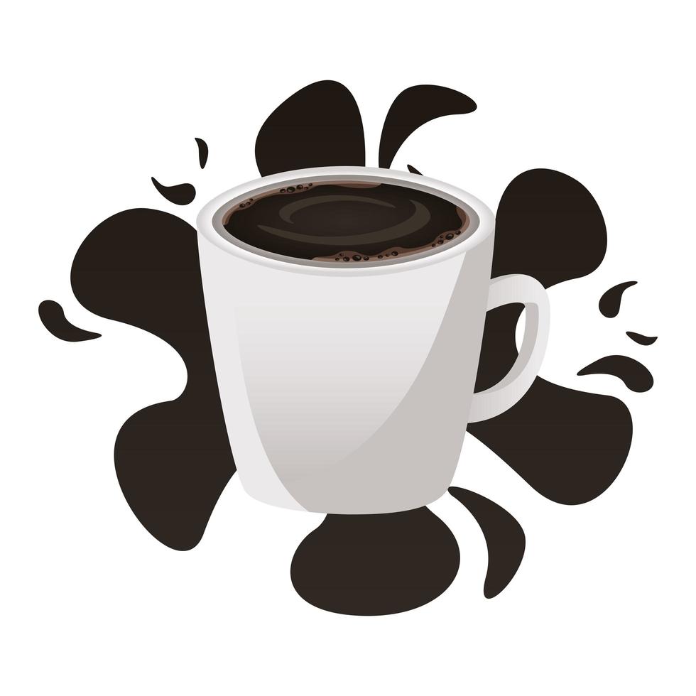 ícone de salpicos de bebida na caneca de café vetor