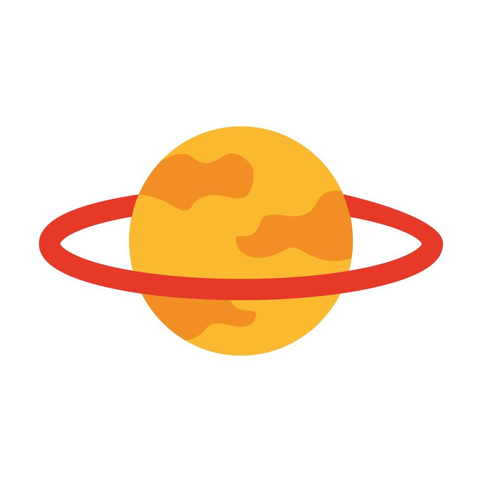 ícone de estilo plano do planeta esfera de saturno vetor