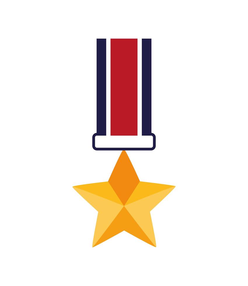 medalha militar com ícone de estrela vetor