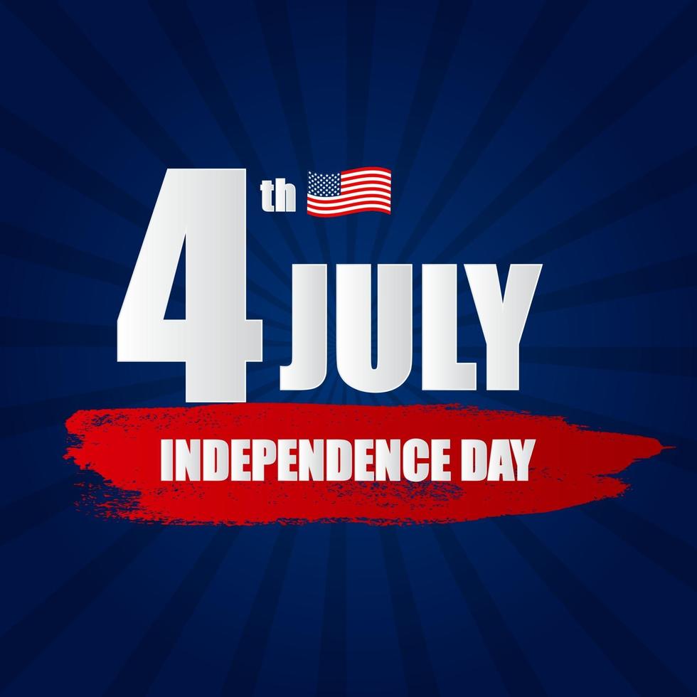 dia da independência em plano de EUA. pode ser usado como banner ou pôster vetor