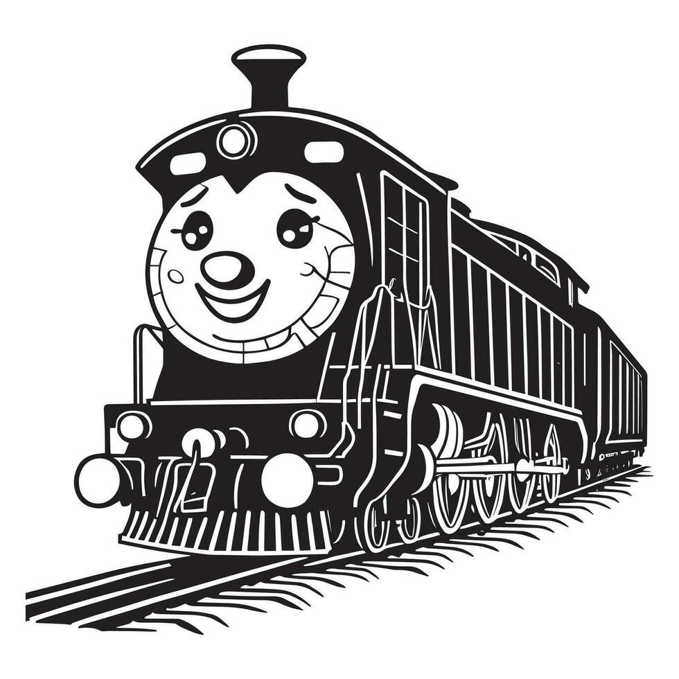 vetor trem silhueta, trem clipart vetor. engraçado cartão trem vetor