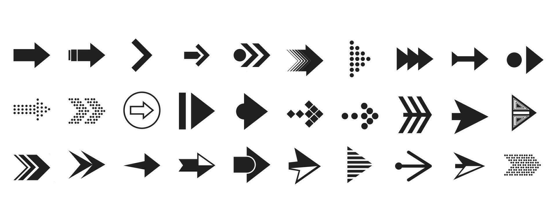 vetor Setas; flechas, direção, conjunto ícone Setas; flechas.