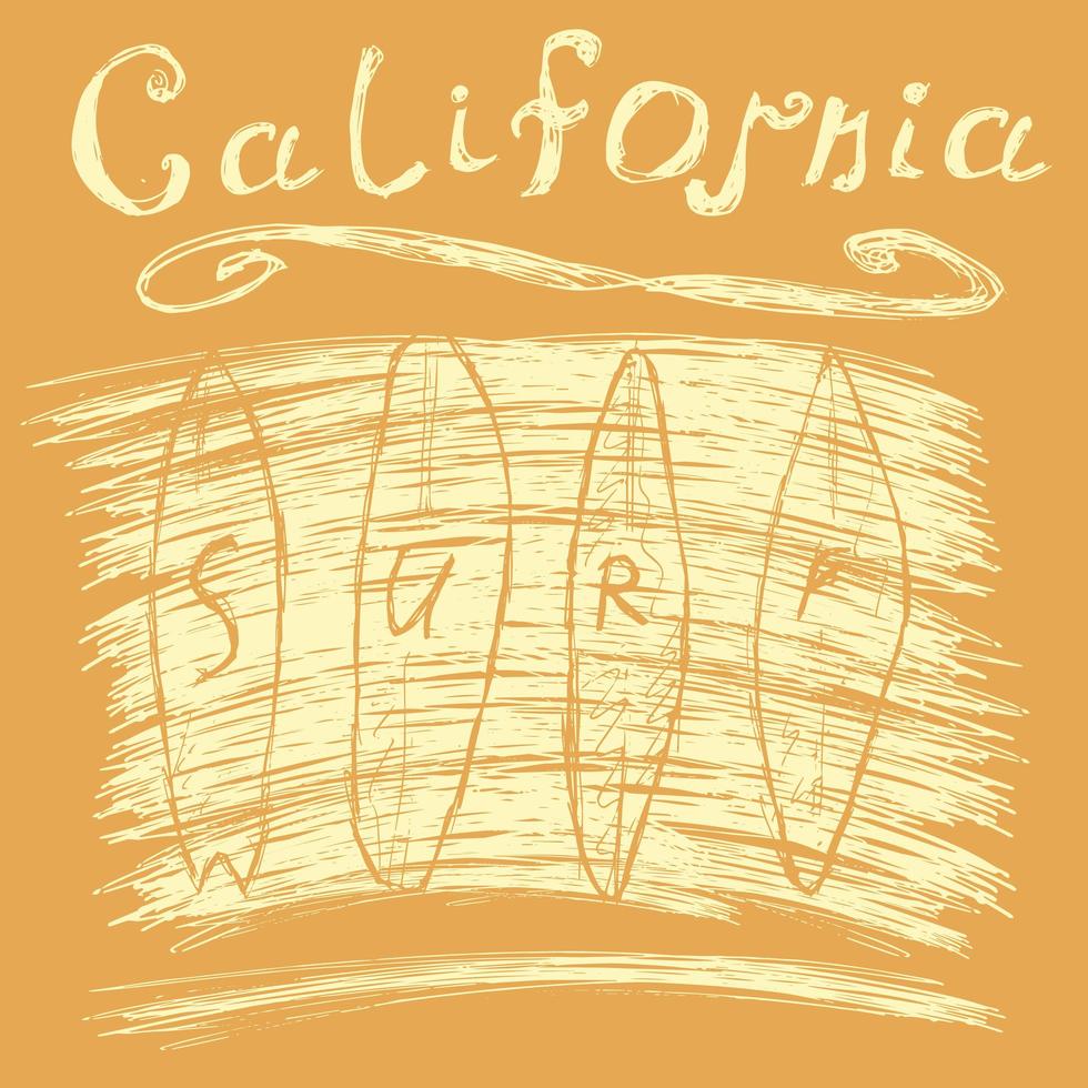 california surf tipografia tshirt impressão design gráficos vetor cartaz emblema aplique etiqueta