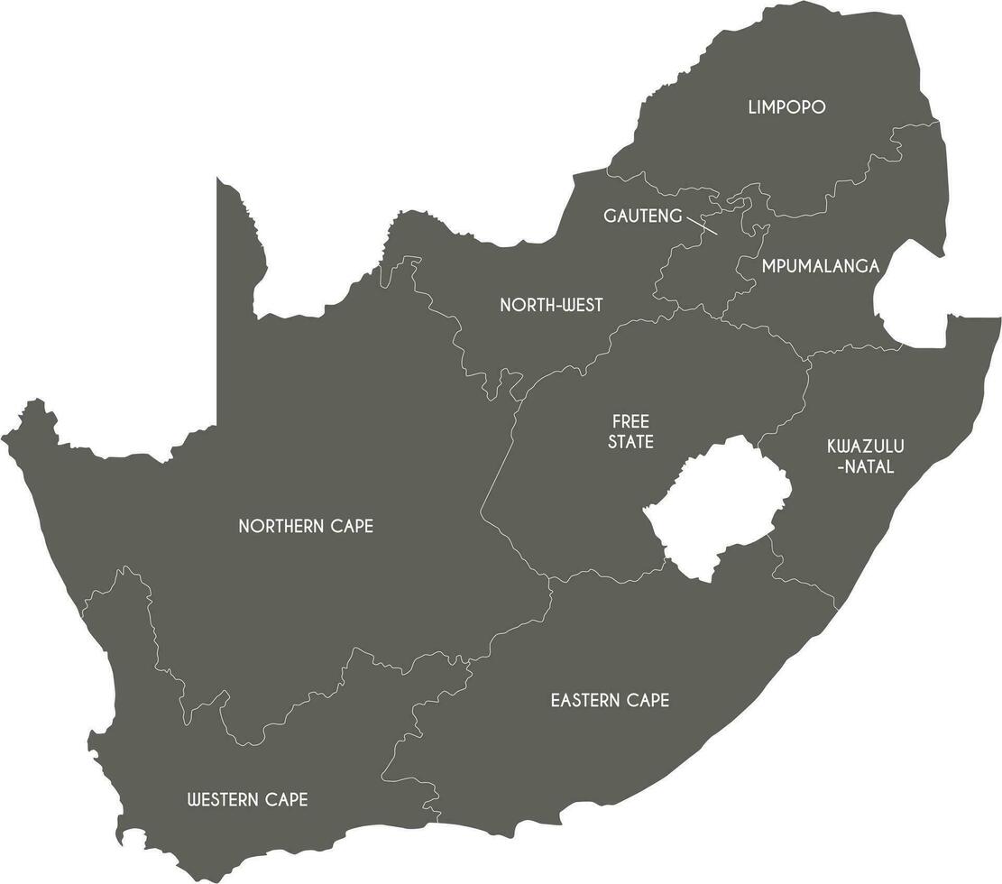 vetor mapa do sul África com províncias e administrativo divisões. editável e claramente etiquetado camadas.