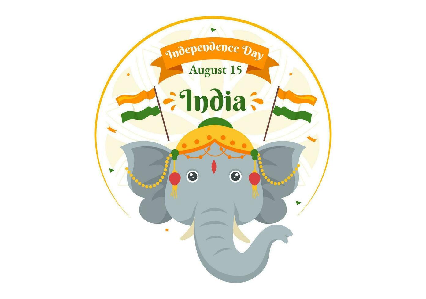 feliz independência dia Índia vetor ilustração em 15 agosto com indiano bandeira dentro plano desenho animado mão desenhado celebração fundo modelos
