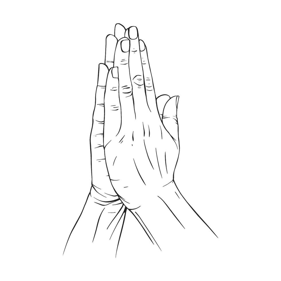dois mão desenhado gesto esboço vetor ilustração linha arte