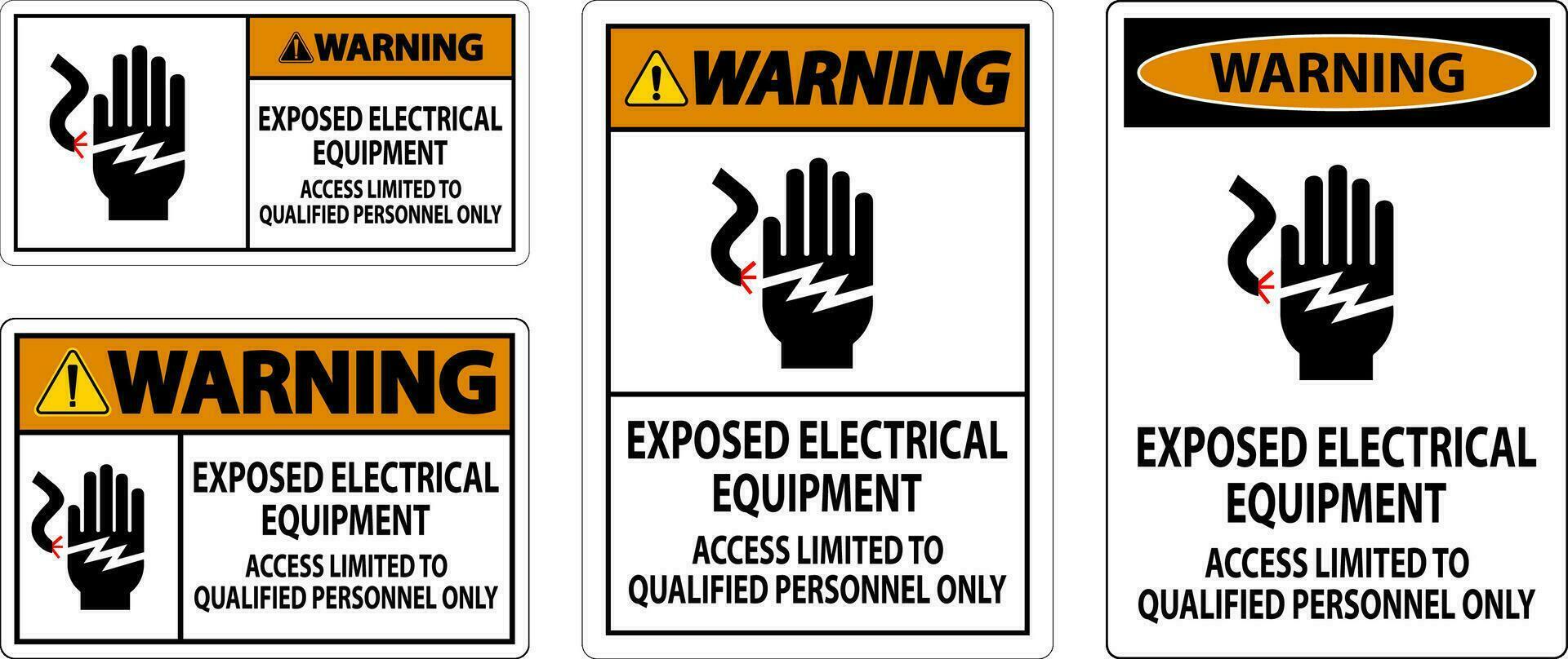 Atenção placa exposto elétrico equipamento, Acesso limitado para qualificado pessoal só vetor