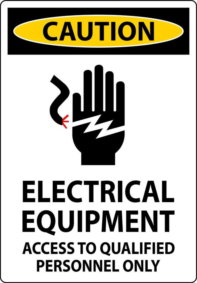 Cuidado placa elétrico equipamento, Acesso para qualificado pessoal só vetor