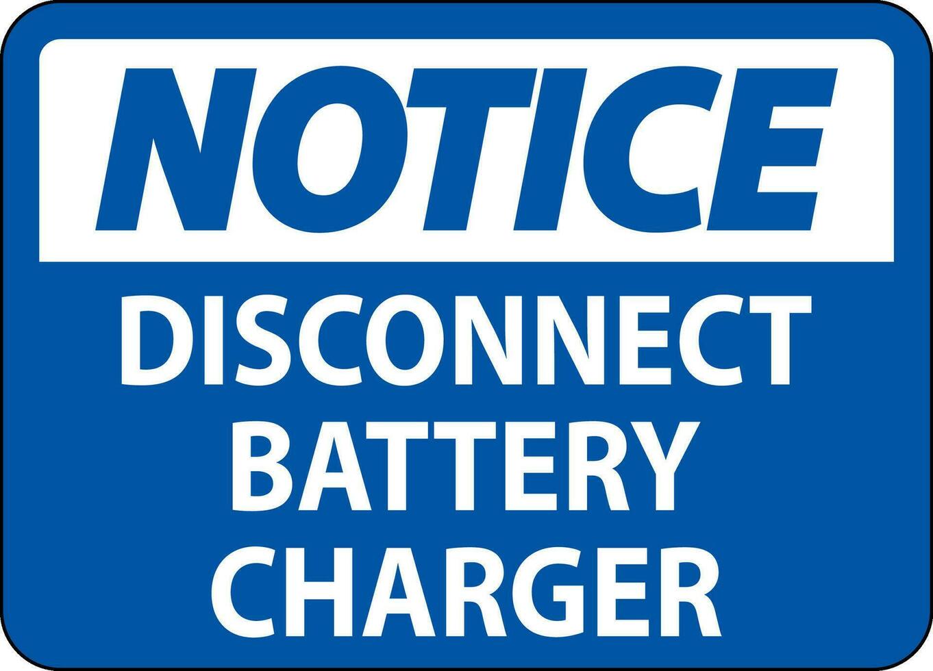 aviso prévio placa desconectar bateria carregador em branco fundo vetor