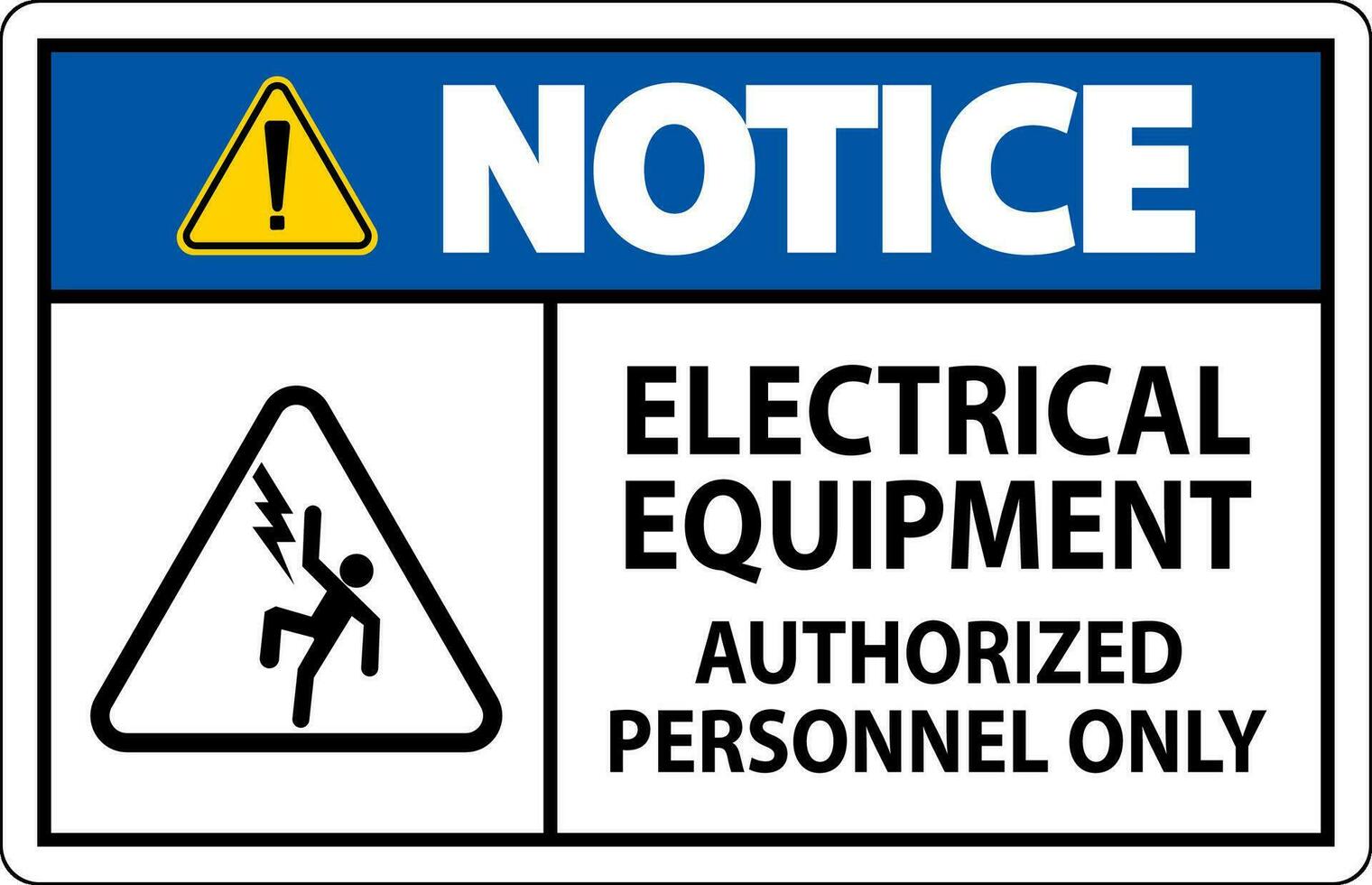 aviso prévio rótulo elétrico equipamento, autorizado pessoal só vetor