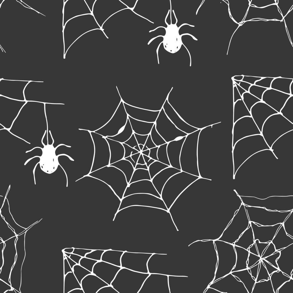 ilustração em vetor padrão sem emenda de teia de aranha. desenho desenhado à mão fundo web