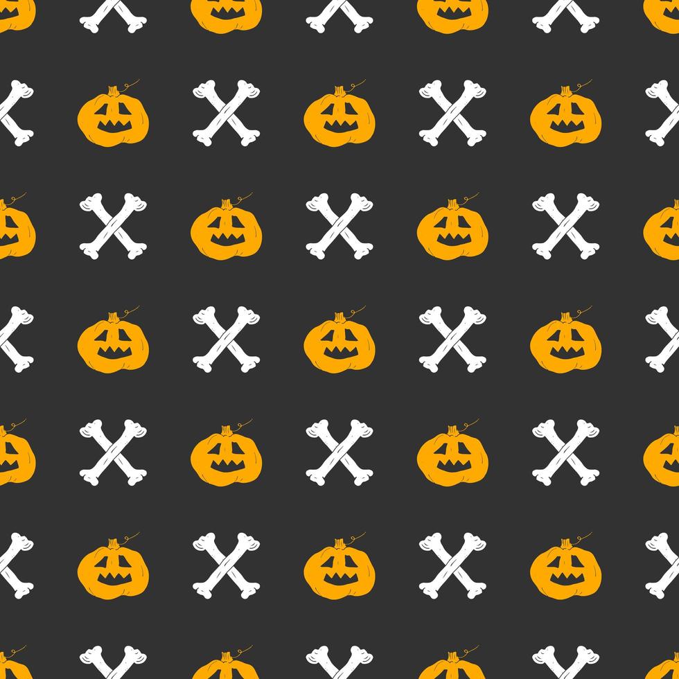 padrão sem emenda de halloween. mão desenhada fundo esboçado, convite de festa ou ilustração vetorial de design de banner de férias vetor