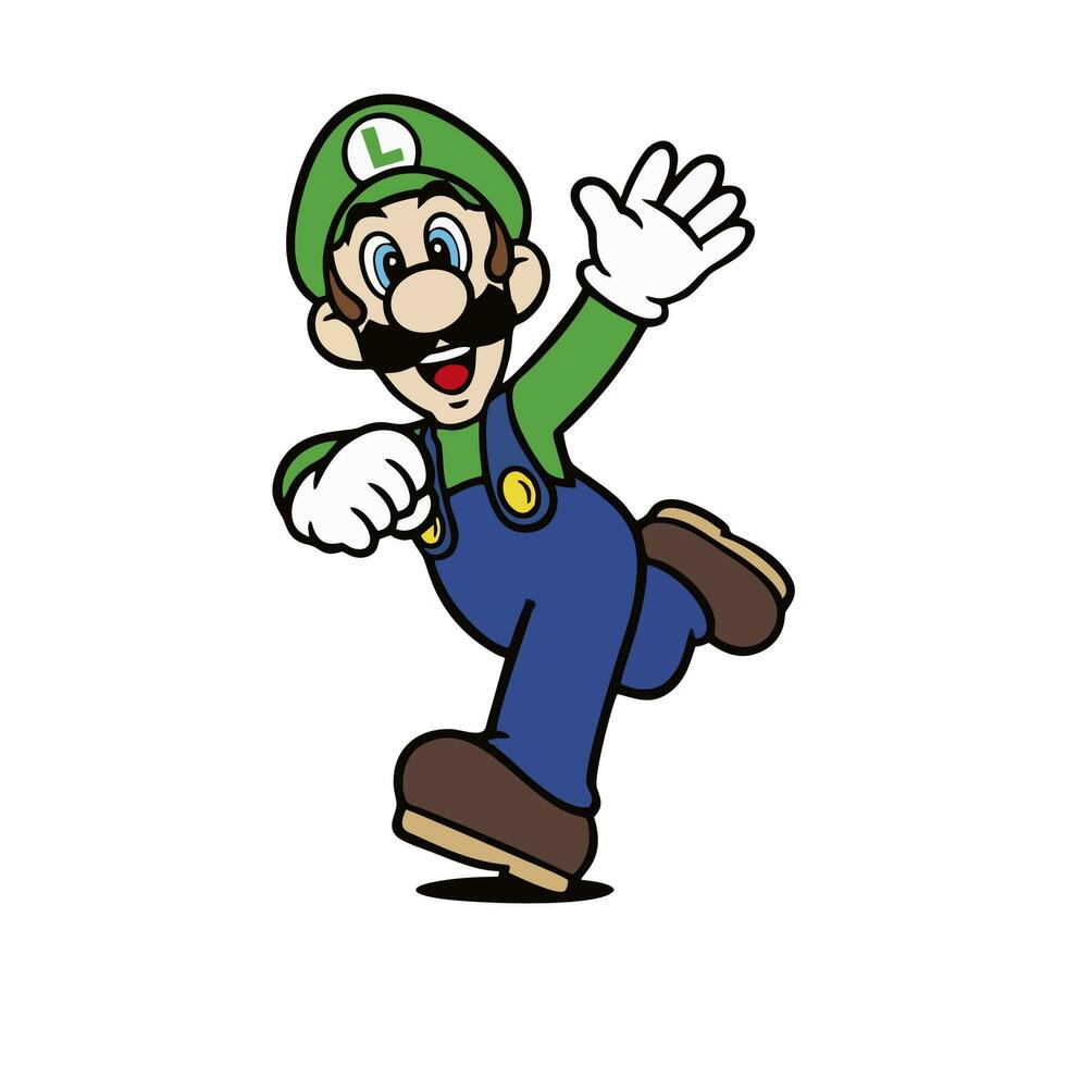 ilustração do personagens dentro super mario dentro vetor desenho animado moda