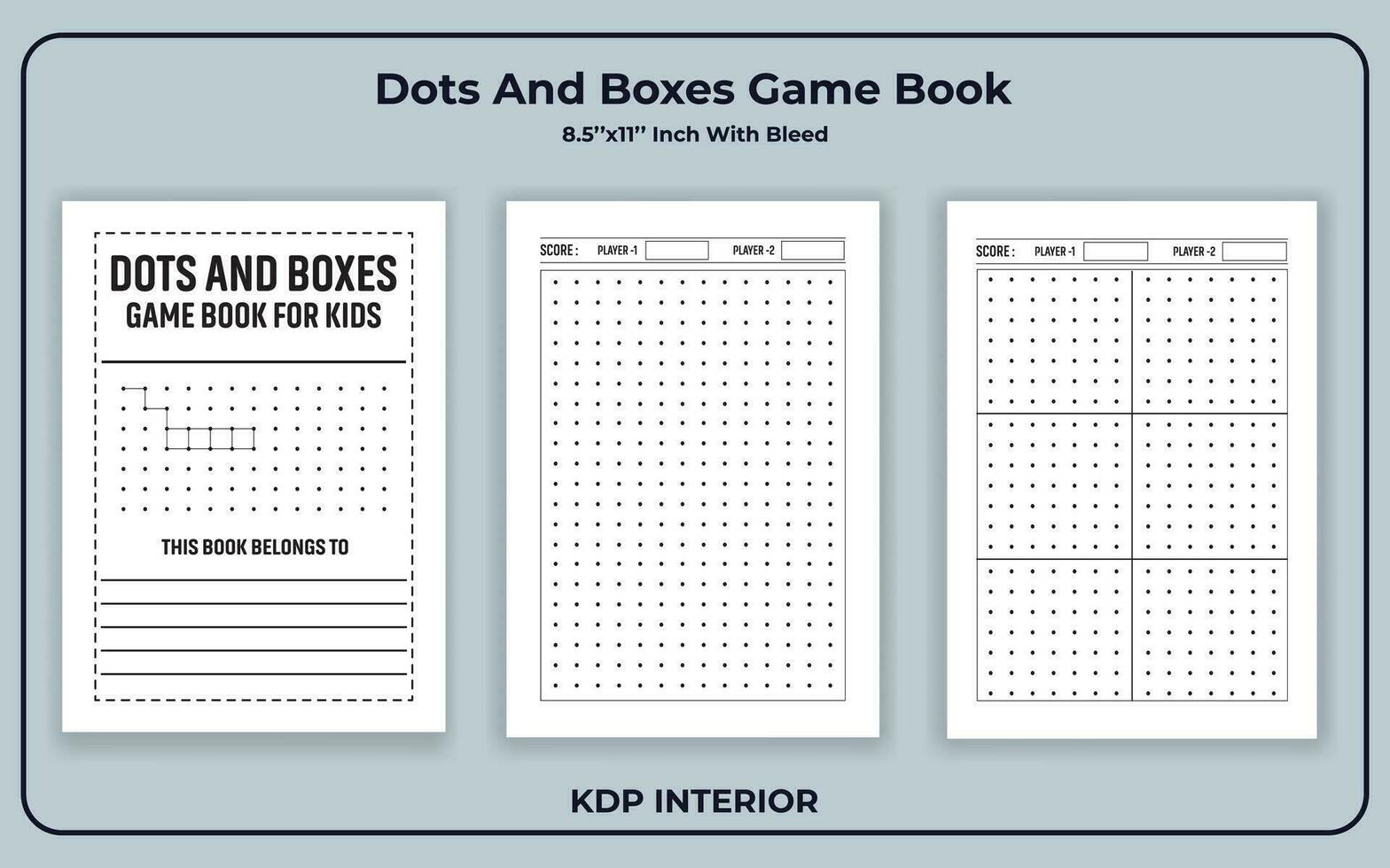 pontos e caixas jogos livro kdp interior vetor