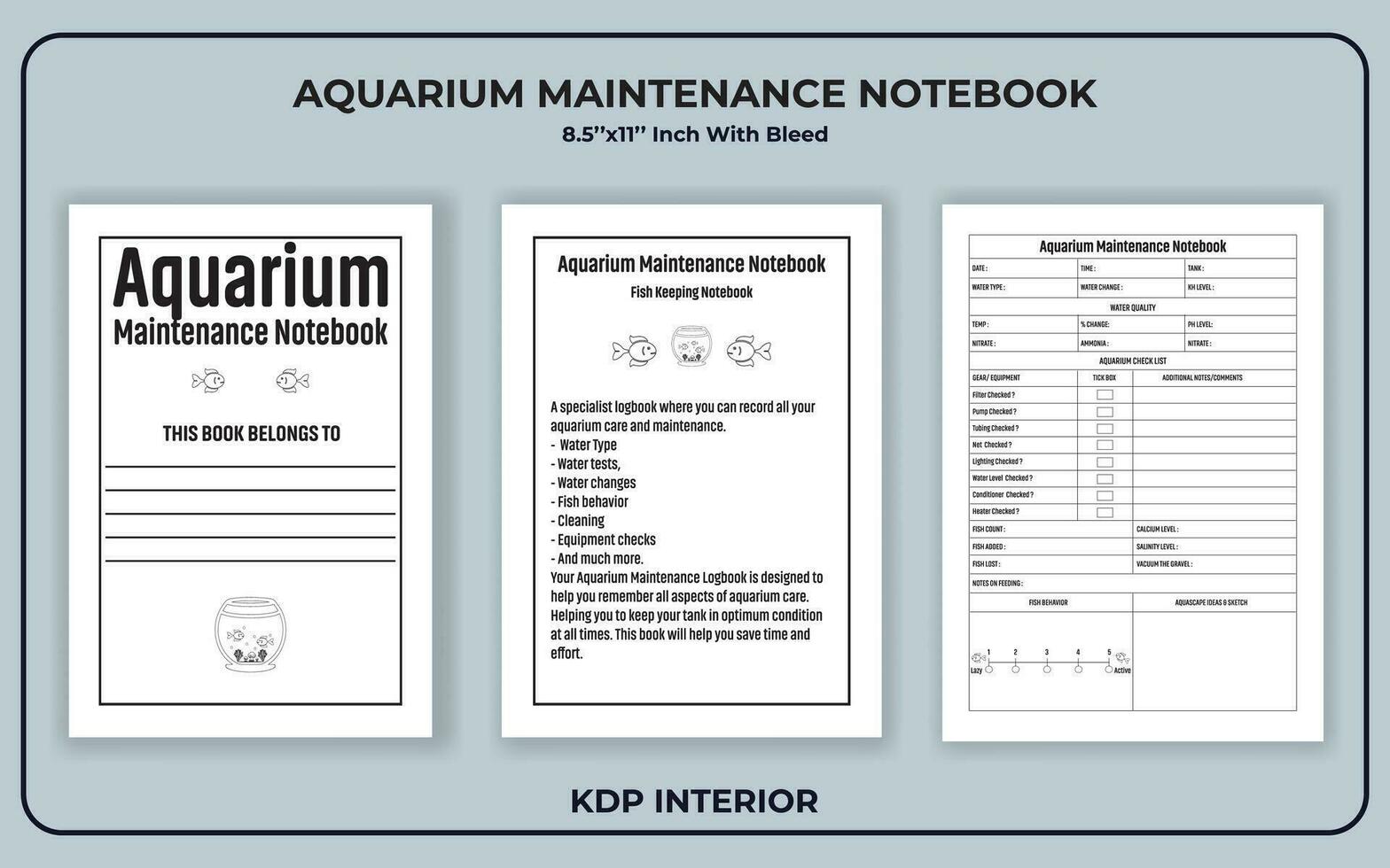 aquário registro livro kdp interior vetor