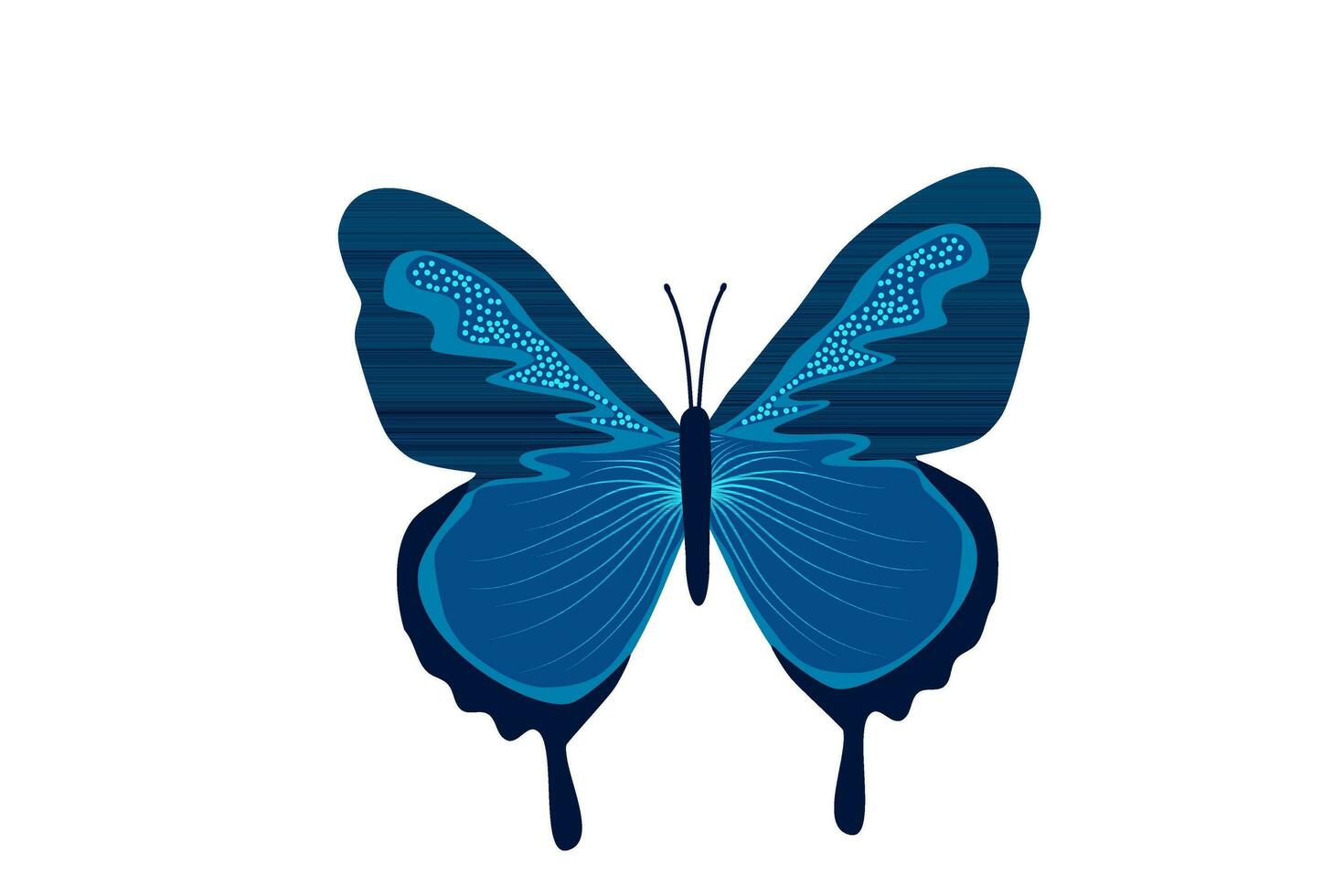 borboleta azul asa inseto ilustração vetor