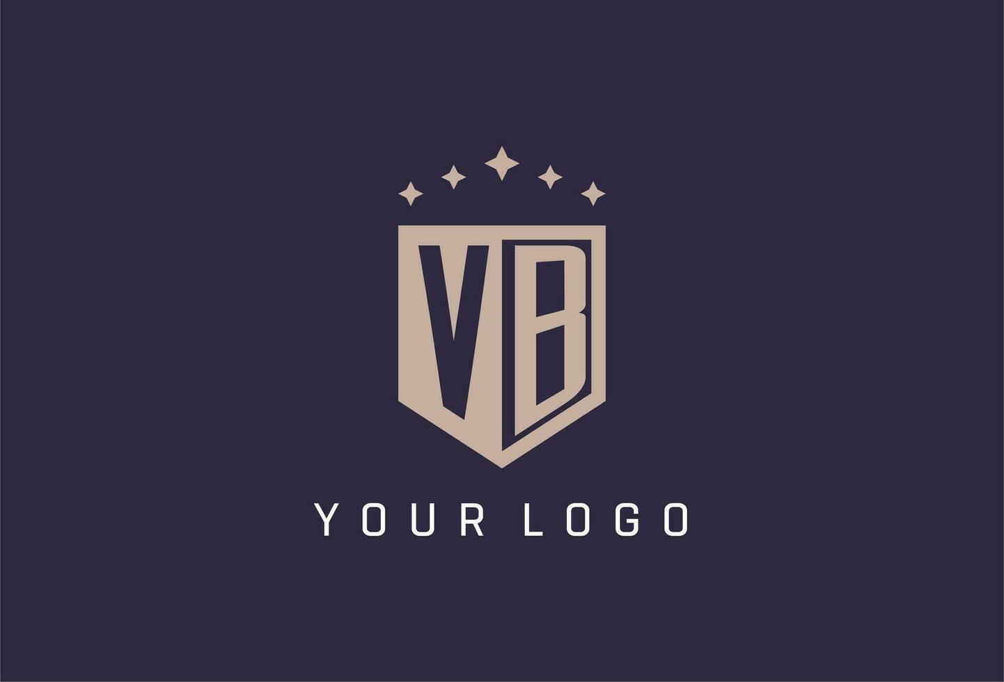 vb inicial escudo logotipo ícone geométrico estilo Projeto vetor