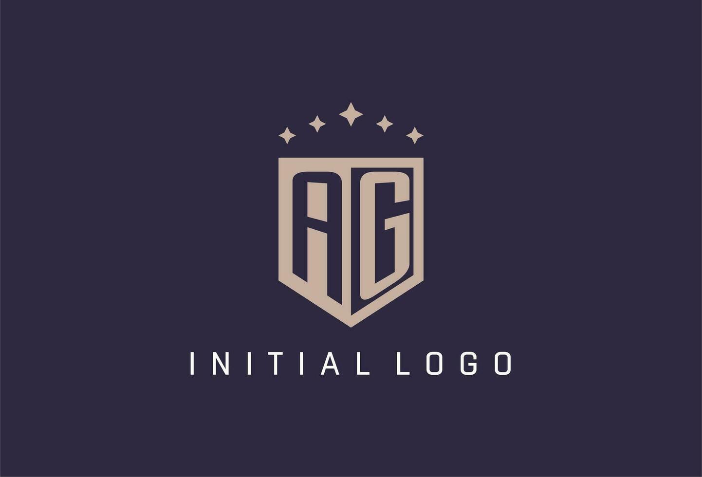 ag inicial escudo logotipo ícone geométrico estilo Projeto vetor