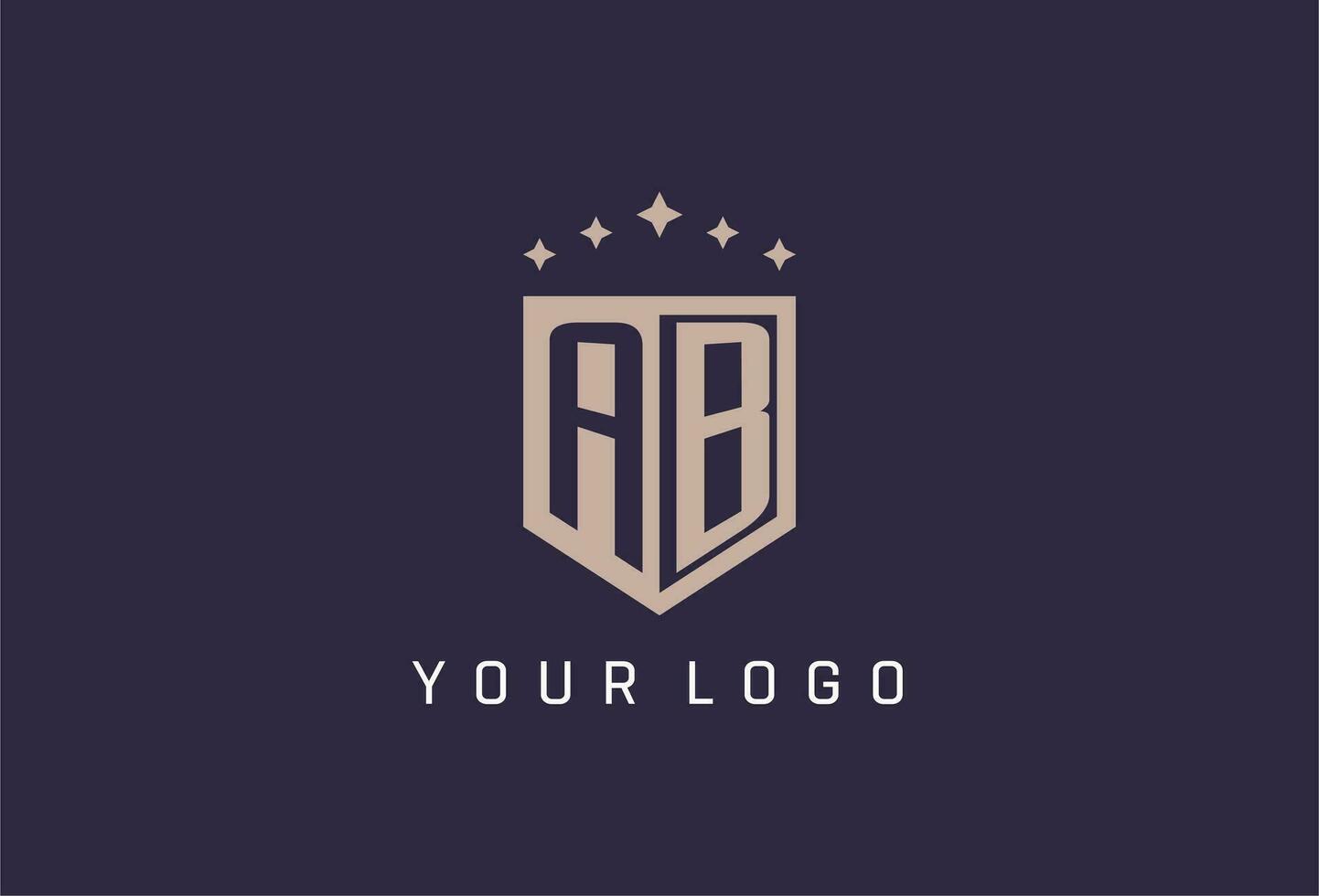 ab inicial escudo logotipo ícone geométrico estilo Projeto vetor