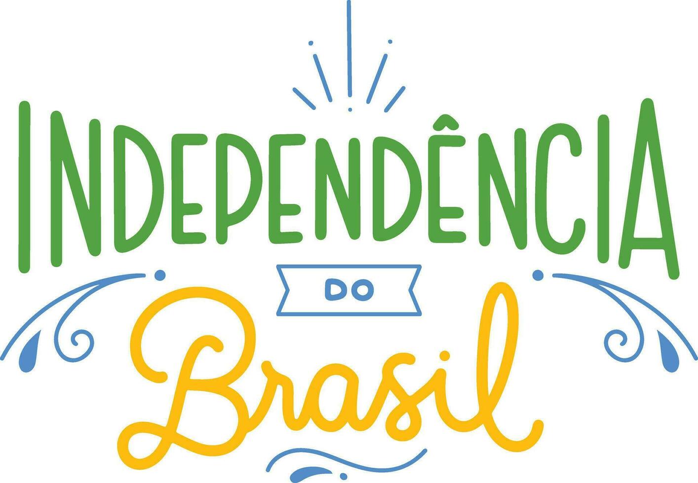 independência dia letras para cumprimento cartão, poster, bandeira, folheto. vetor