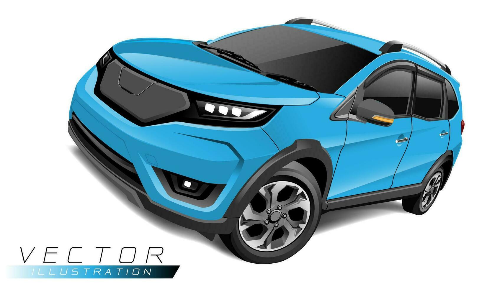 realista azul céu esporte dois tom luxo carro conjunto em branco metálico fundo vetor