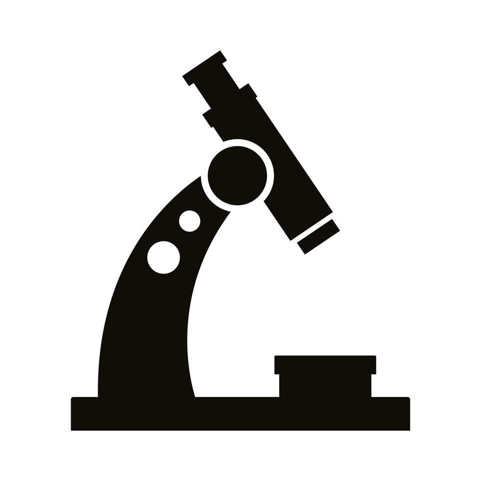 ícone de estilo de silhueta de suprimentos educacionais microscópio vetor