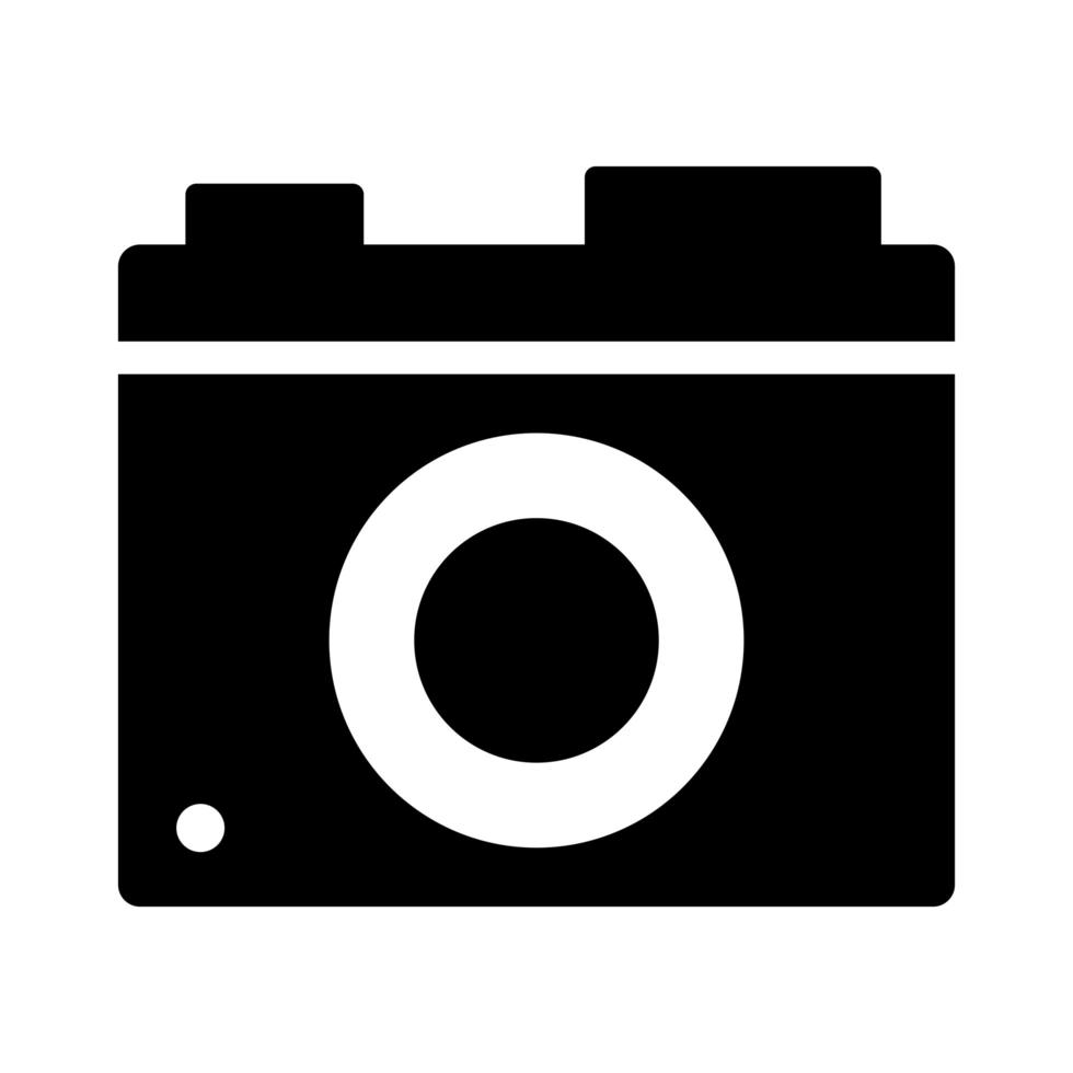 ícone de estilo de silhueta fotográfica da câmera vetor
