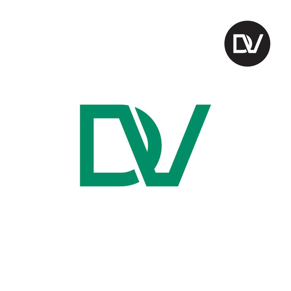carta dv monograma logotipo Projeto vetor
