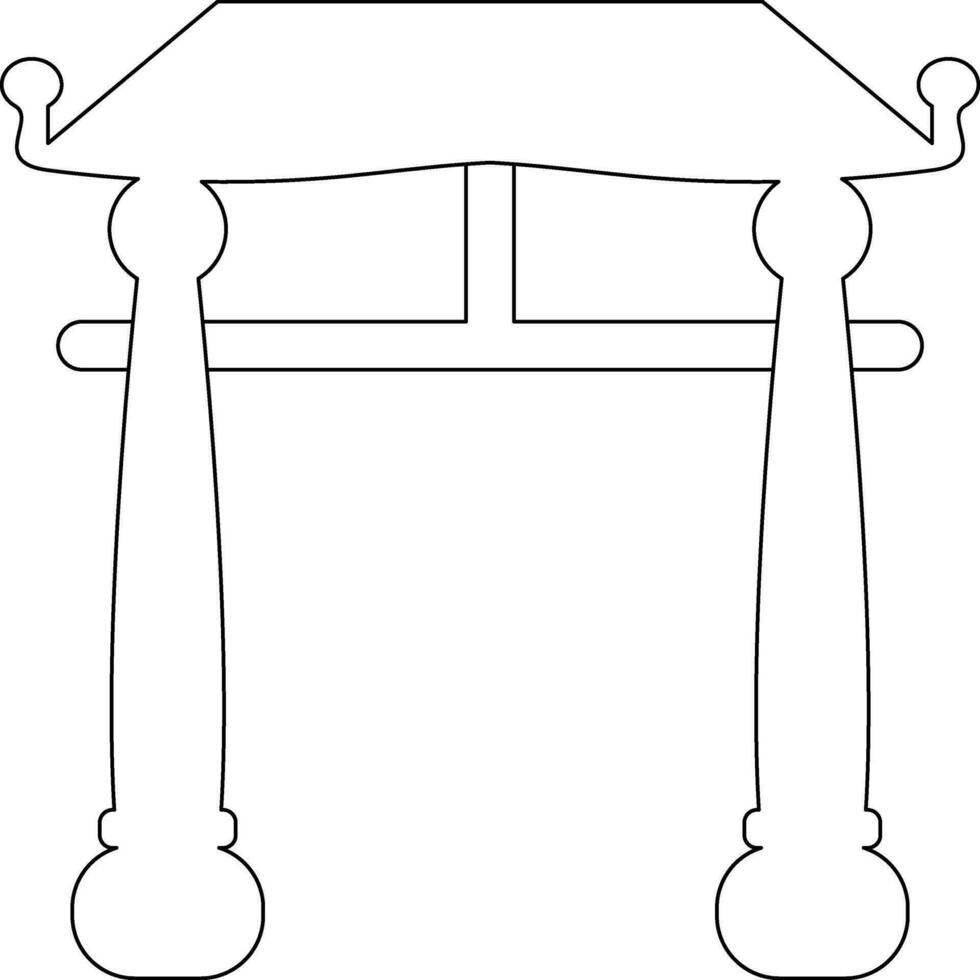 acidente vascular encefálico estilo do chinês portão ícone dentro ilustração. vetor