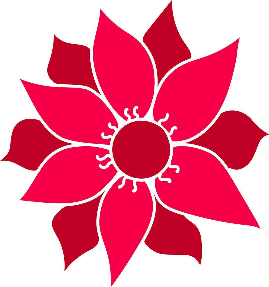 plano ilustração do flor dentro Rosa e vermelho cor. vetor