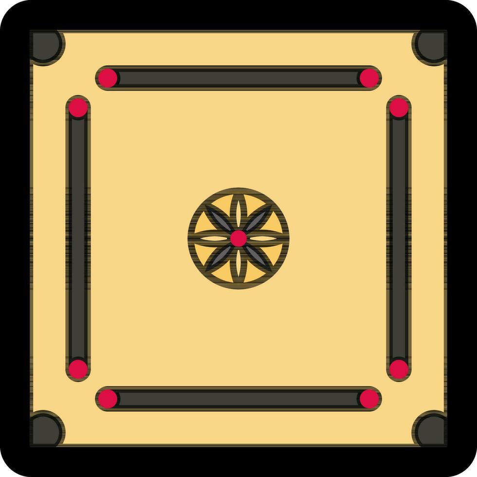 carrom borda dentro plano ilustração. vetor