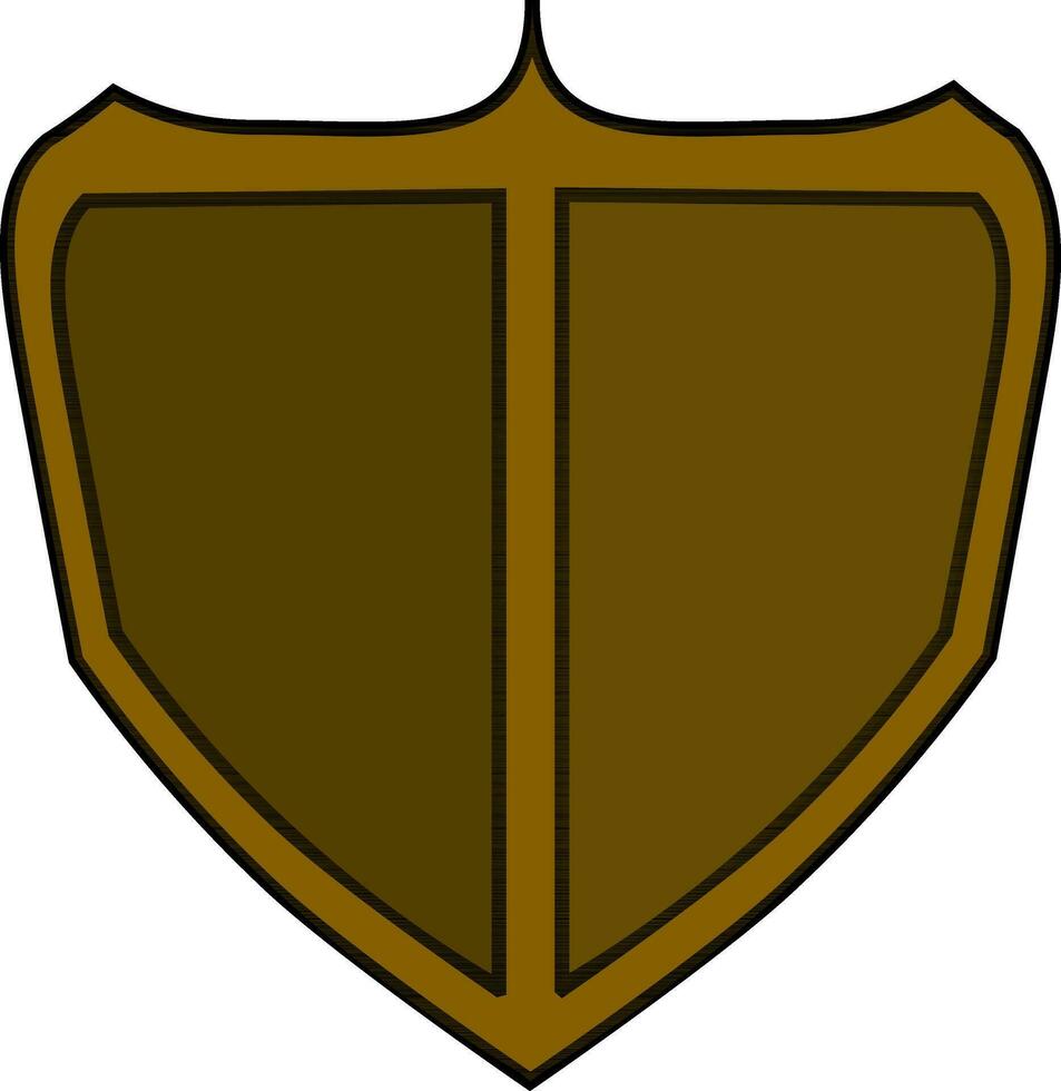 símbolo escudo dentro Castanho cor. vetor