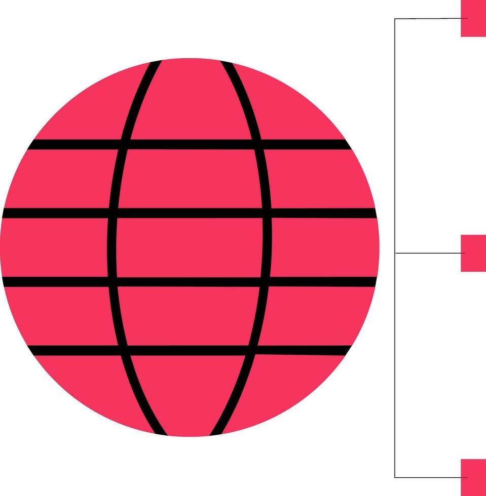 rede conexão com globo dentro Rosa e Preto cor. vetor