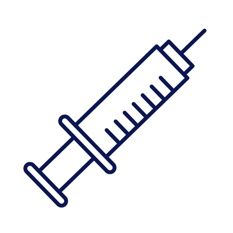 ícone de estilo de linha de medicamento seringa de vacina vetor