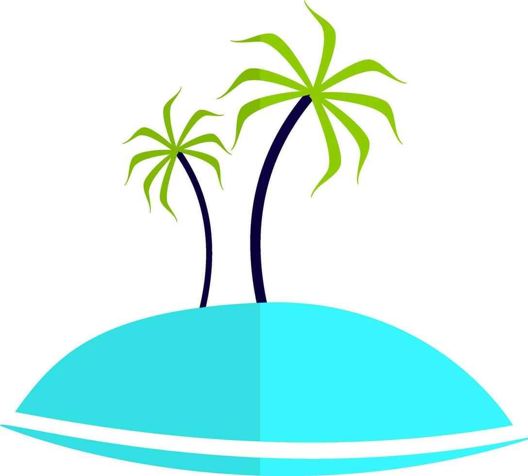 Palmeiras ícone dentro cor com metade sombra para de praia conceito. vetor