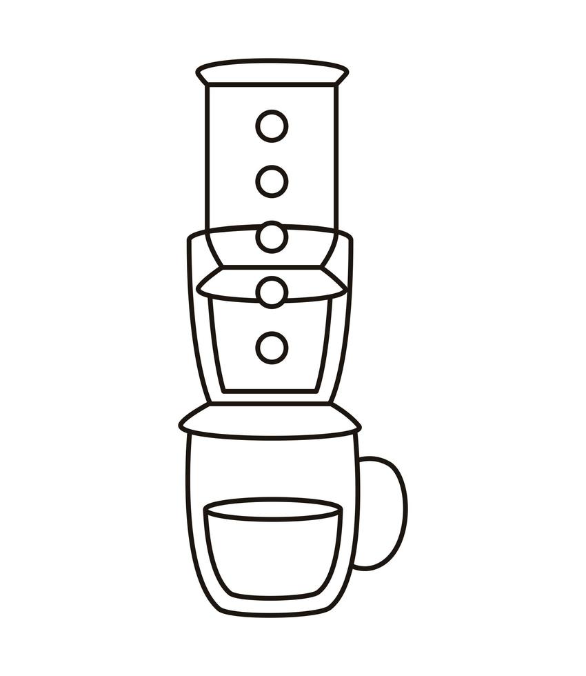 ícone de estilo de linha de fazer utensílios de café vetor