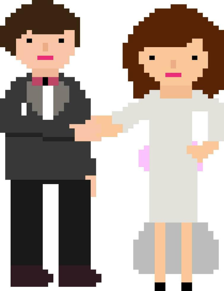 pixel arte ilustração do casal. vetor