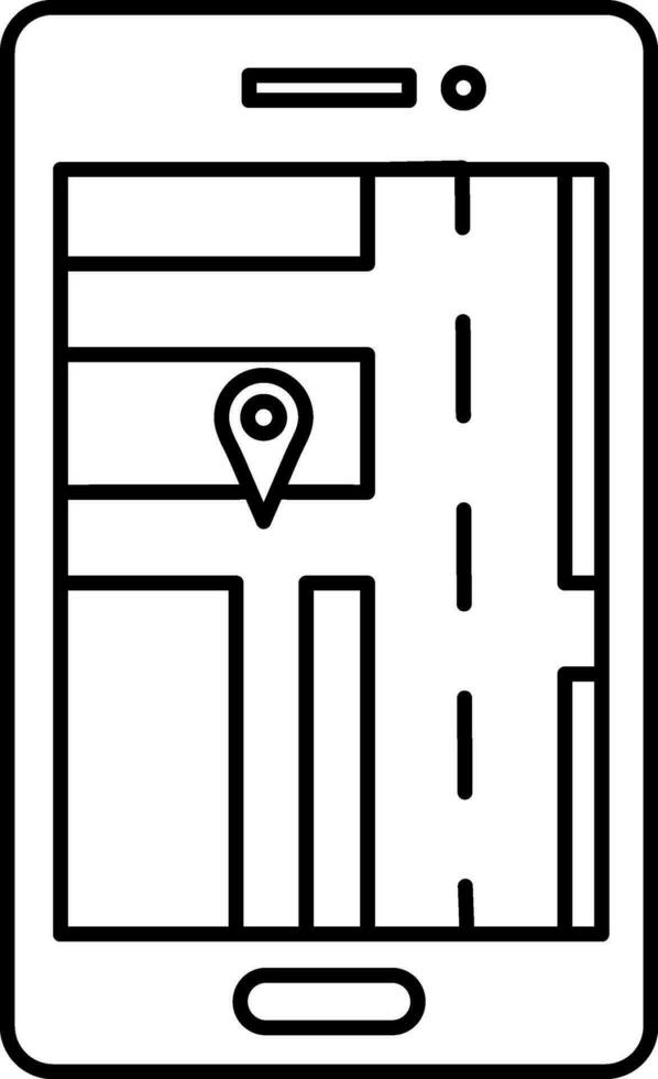 ícone do conectados mapa com localização placa dentro Smartphone. vetor