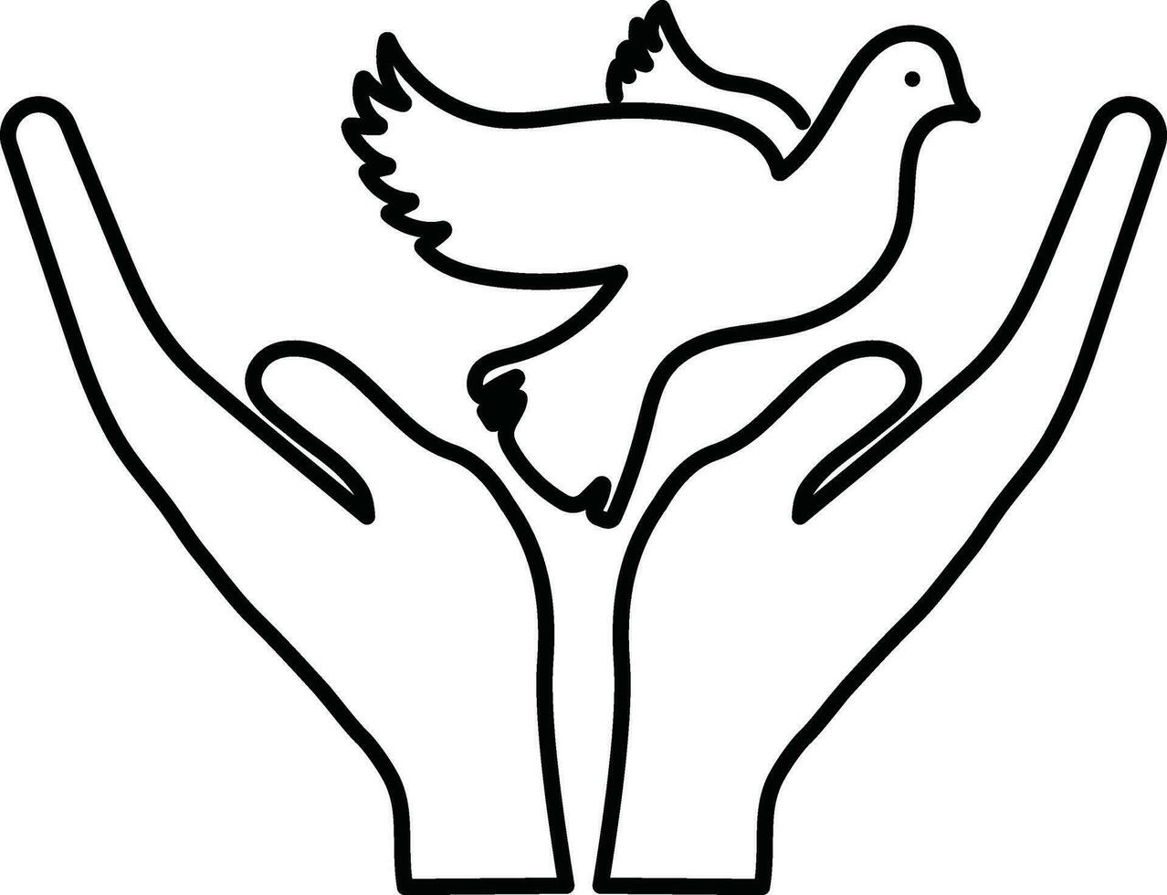ícone do mão liberando pássaro. vetor