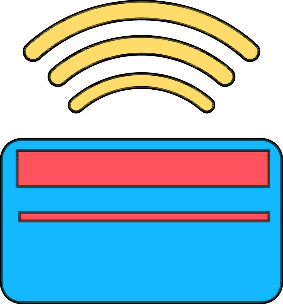 crédito ou débito cartão com Wi-fi placa para sem dinheiro pagamento. vetor