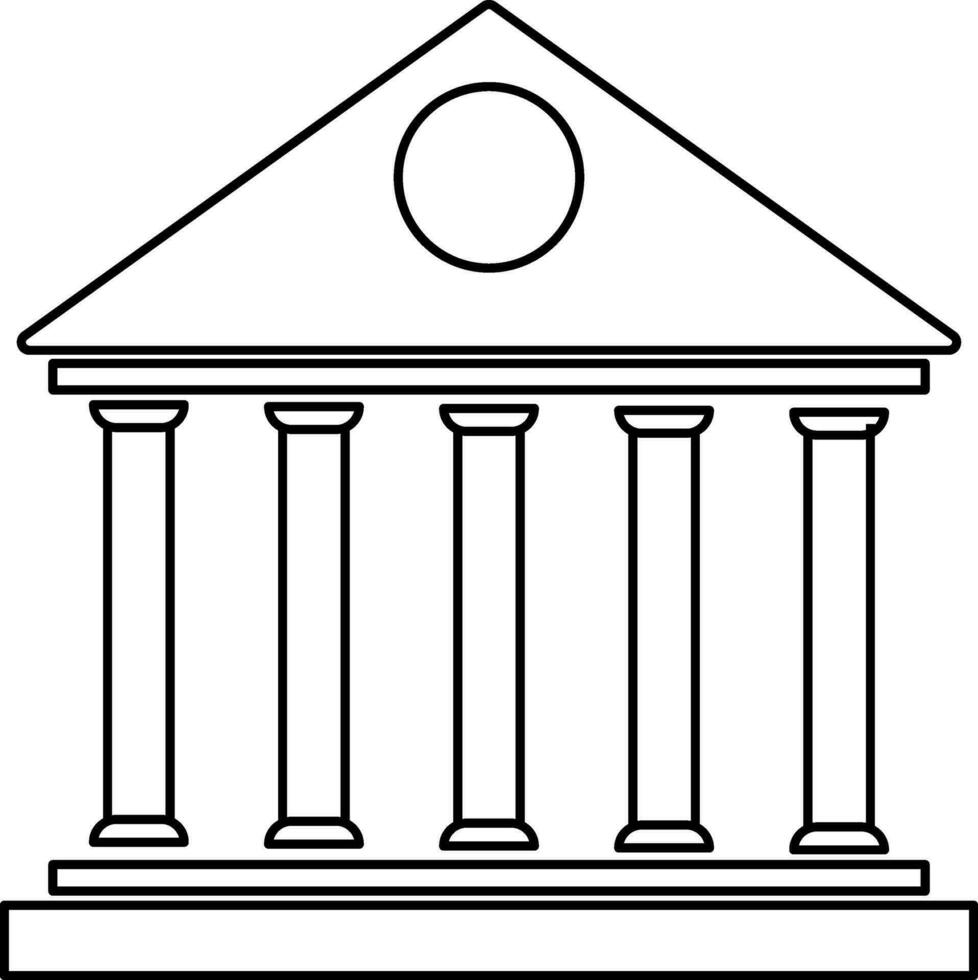 Preto linha arte ilustração do uma banco ícone. vetor