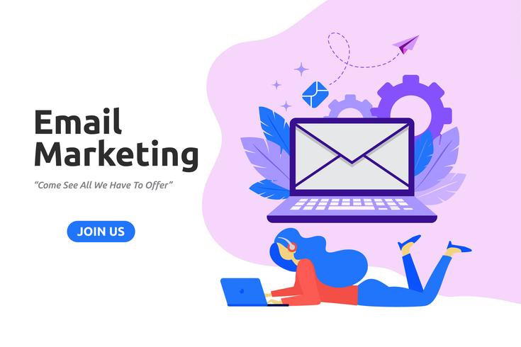 Design plano moderno para e-mail marketing. Ilustração vetorial vetor