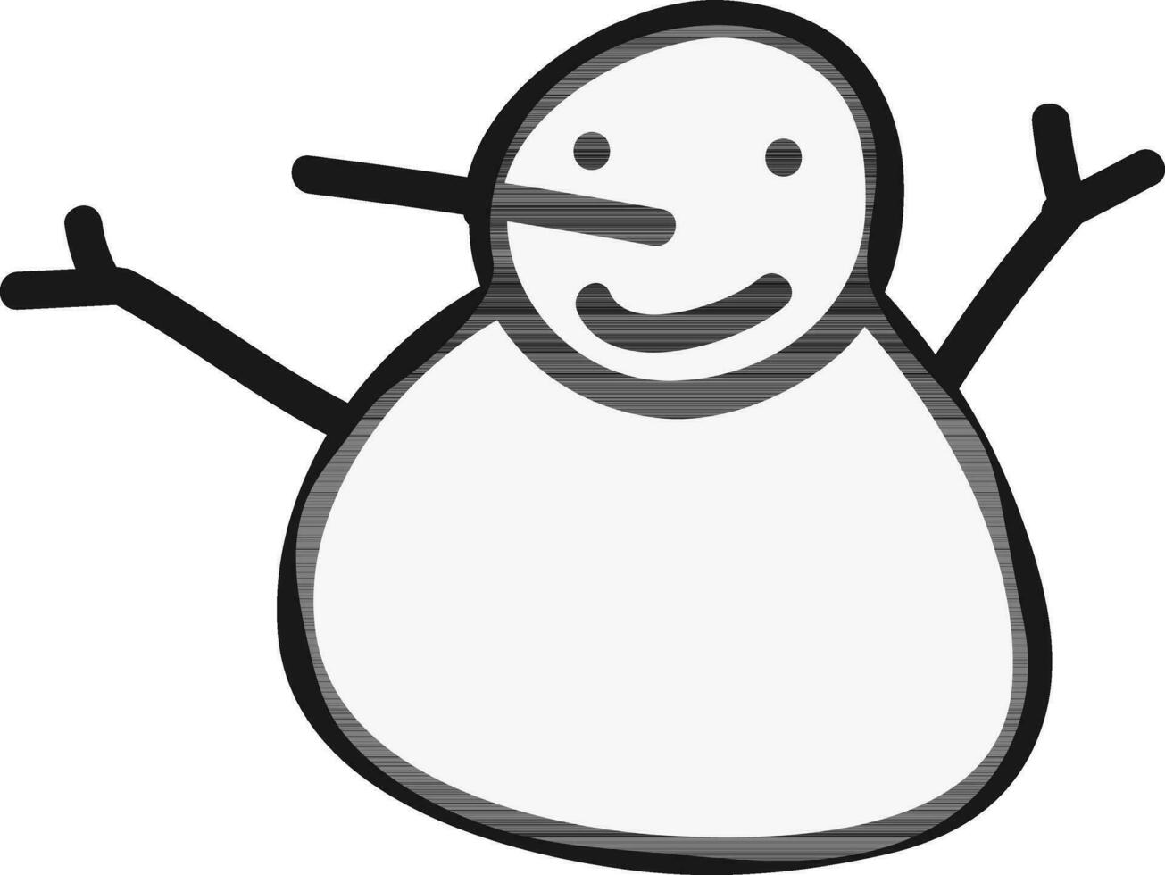 linha arte ícone do boneco de neve dentro plano estilo. vetor